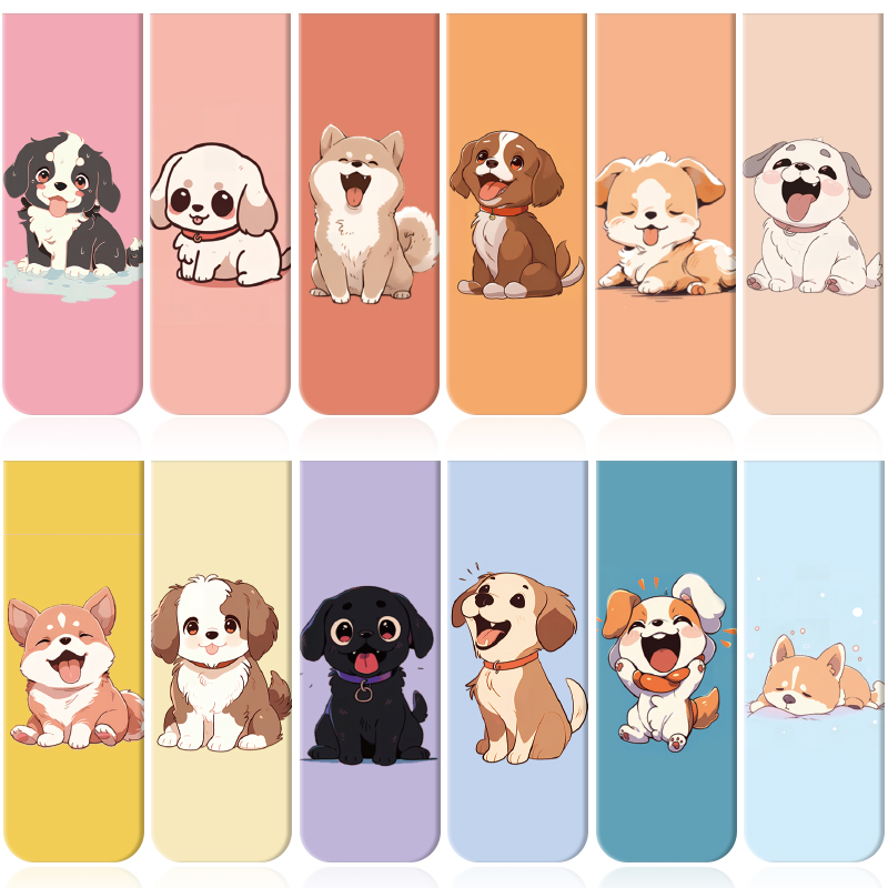 Bookmark Magnetic Clip - 12 marcadores magnéticos de cachorros de