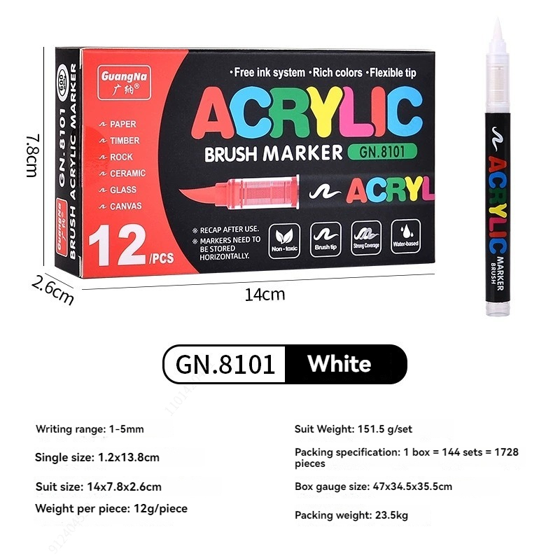 Juego de 12 Marcadores Acrílic - Whiteboard Marker Set reseña y precio