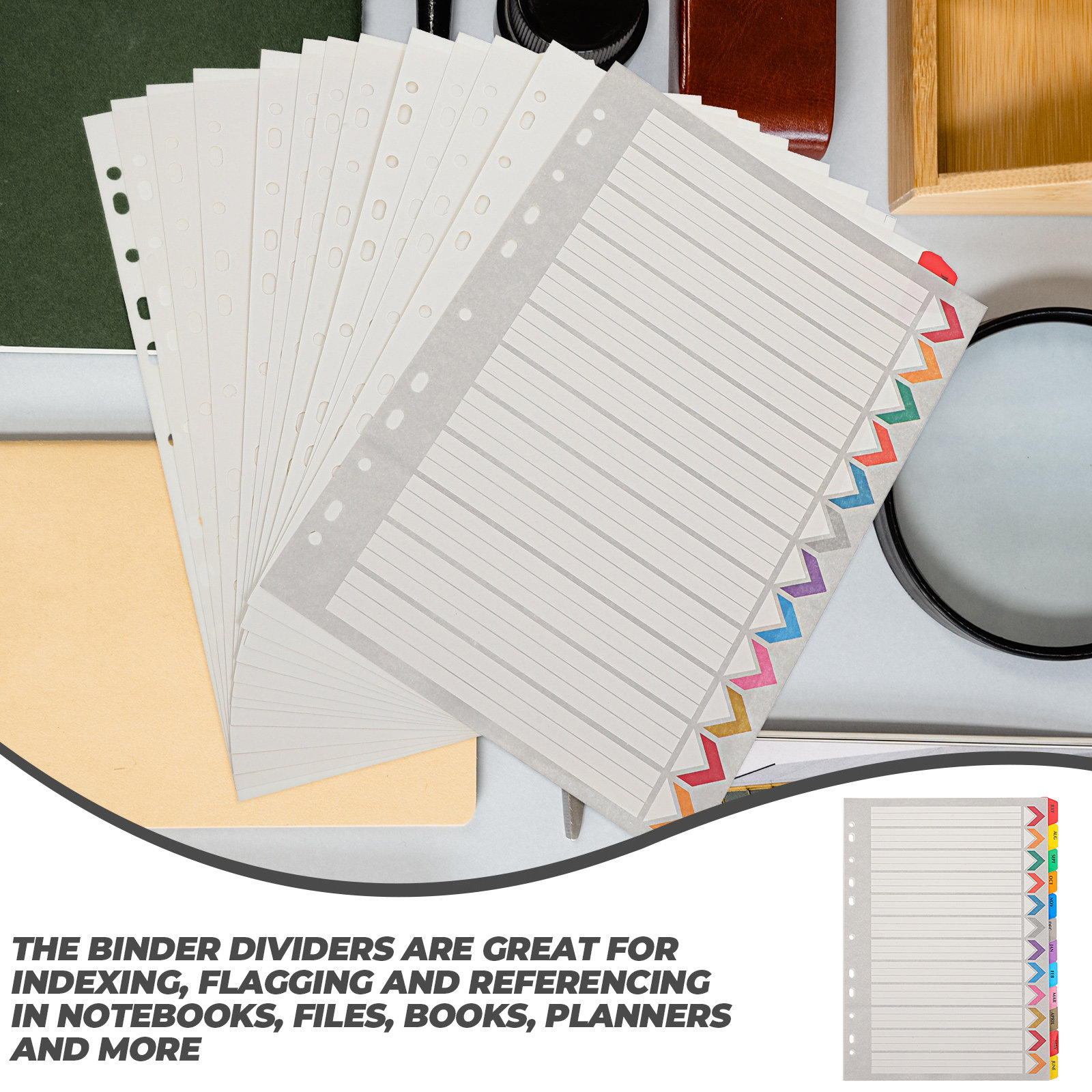 12 hojas de separadores de fic - Index Tab Divider reseña y precio