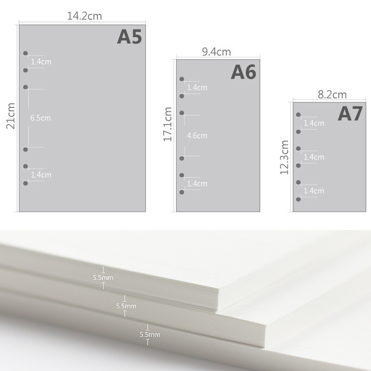 45 hojas A5 A6A7, recambio de  - Notebook Dotted A5 reseña y precio
