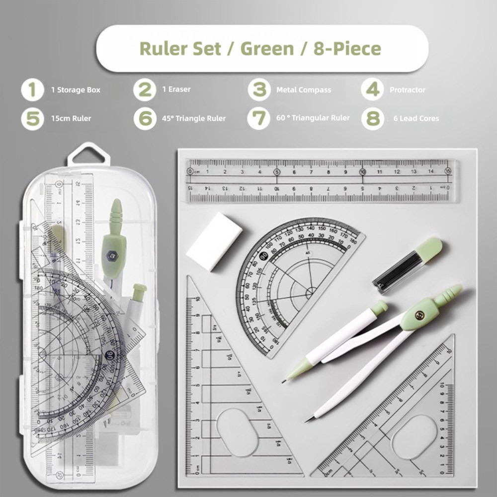 8 unids/set regla de plástico  - Ruler Set Transparent reseña y precio